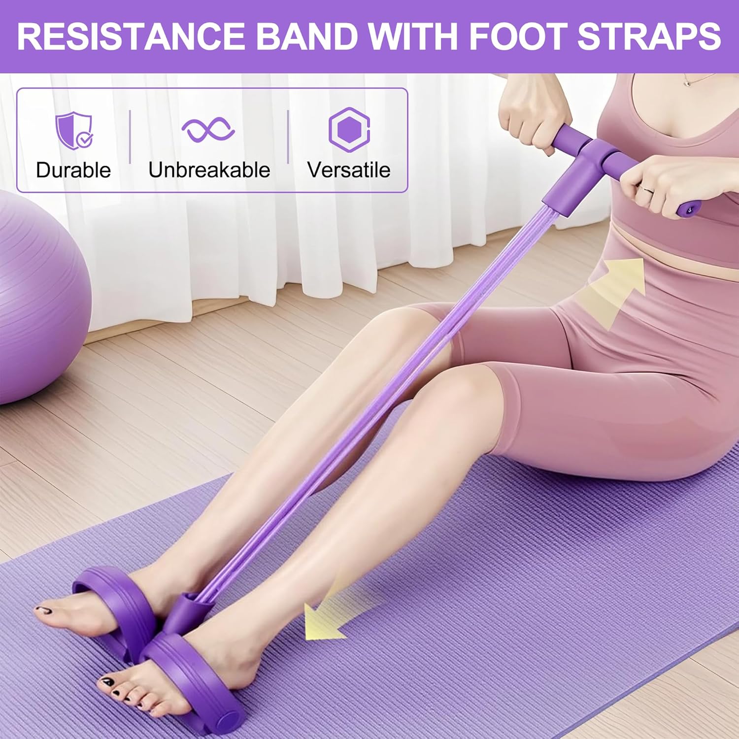 Sports Equipment Near Me - حبل مقاومة متعدد الوظائف بأربع أنابيب،