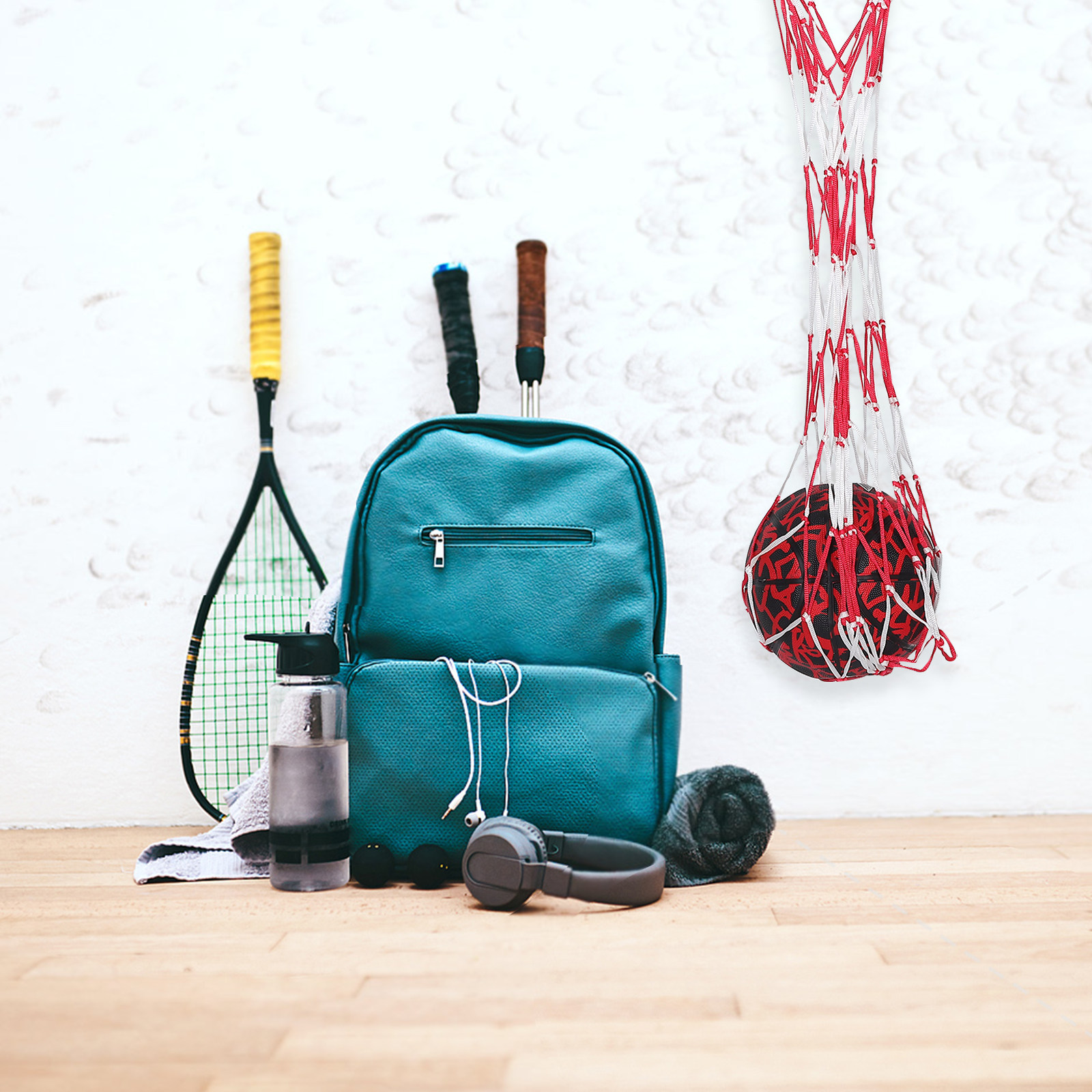 Sports Equipment Gym - حقيبة شبكية لحمل وتخزين كرات كرة