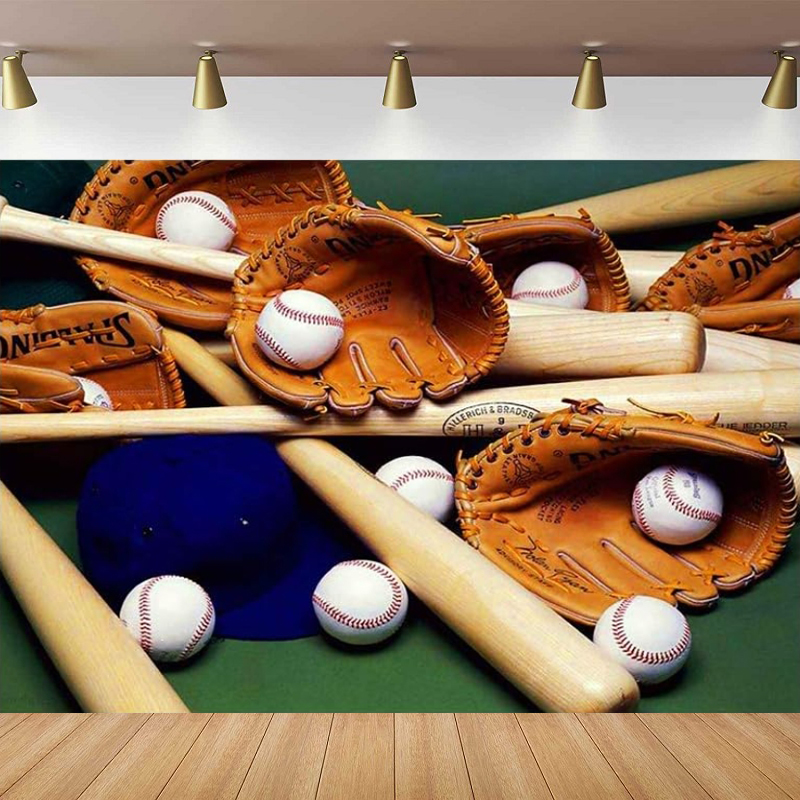 Sports Equipment Background - خلفية تصوير فوتوغرافي، قبعة بيسبول زرقاء،