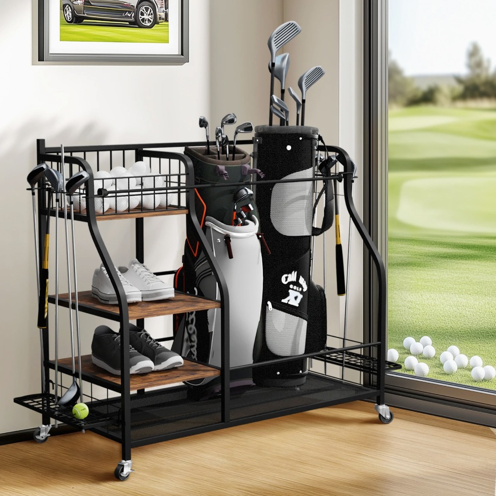 Sports Equipment Bag With Wheels - حامل حقائب الجولف المتنقل بعجلات، منظم