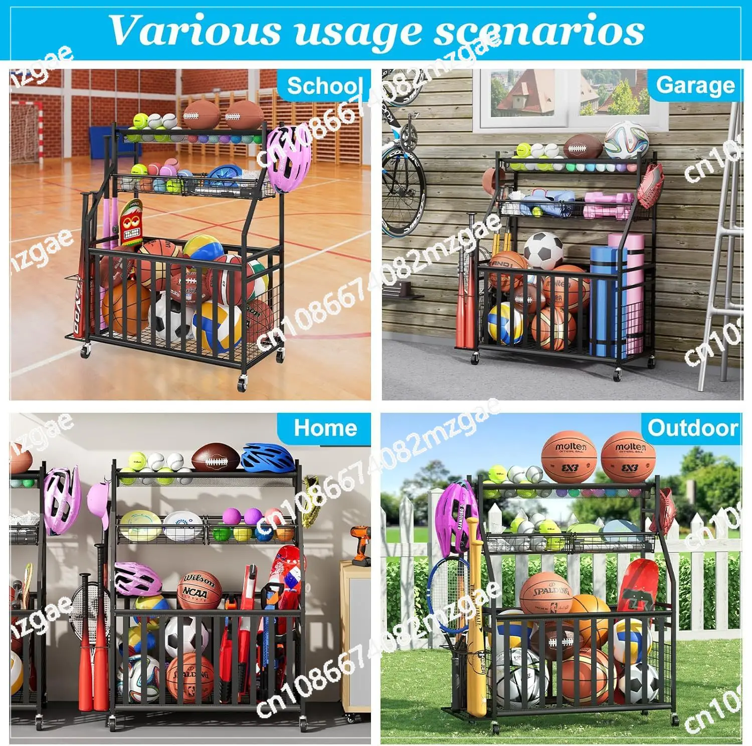 حقيبة تخزين معدات رياضية مع رف - مراجعة Sports Equipment Bag With Wheels وسعره