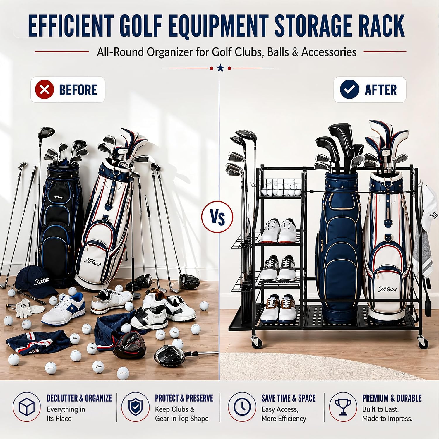 رف تخزين حقائب الجولف شديد الت - مراجعة Sports Equipment Bag With Wheels وسعره