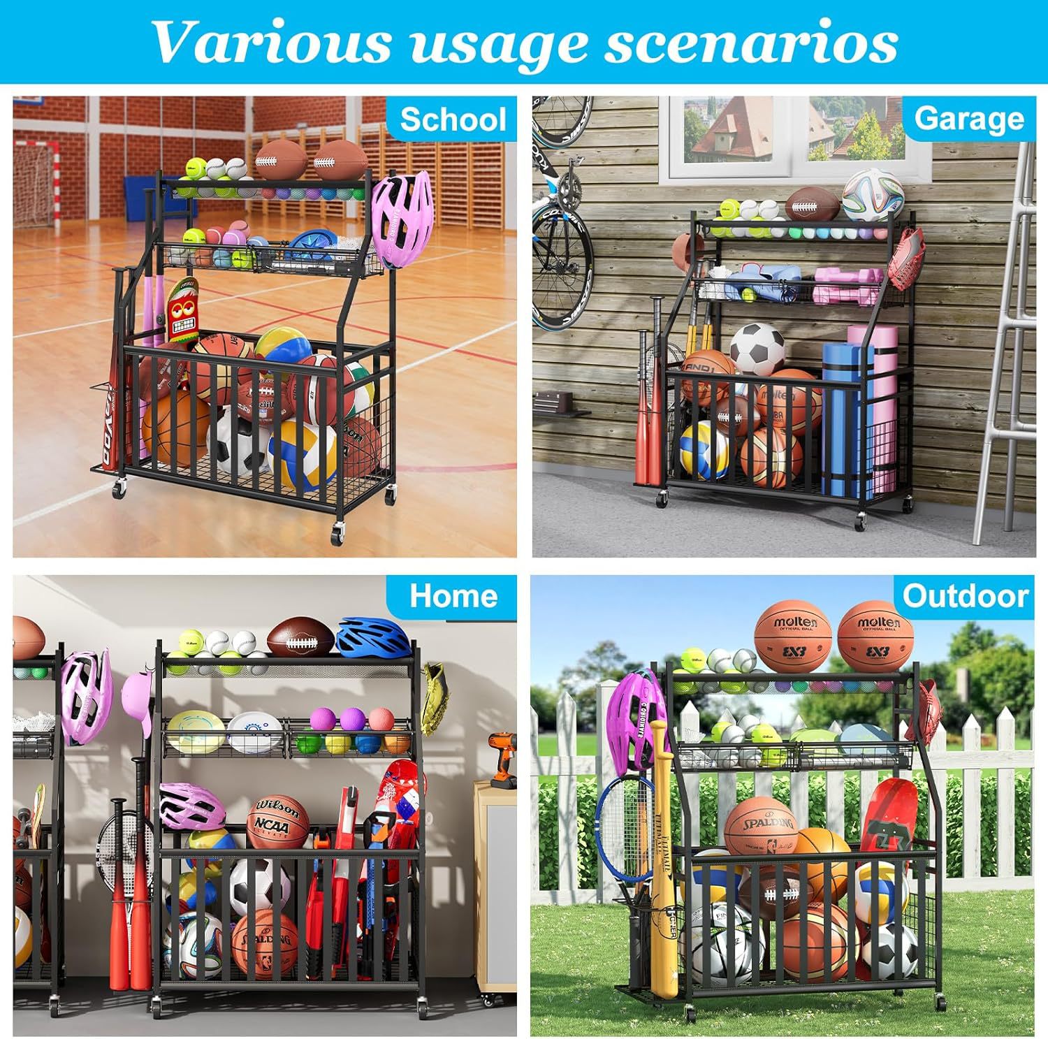 حقيبة تخزين المعدات الرياضية،  - مراجعة Sports Equipment Bag With Wheels وسعره