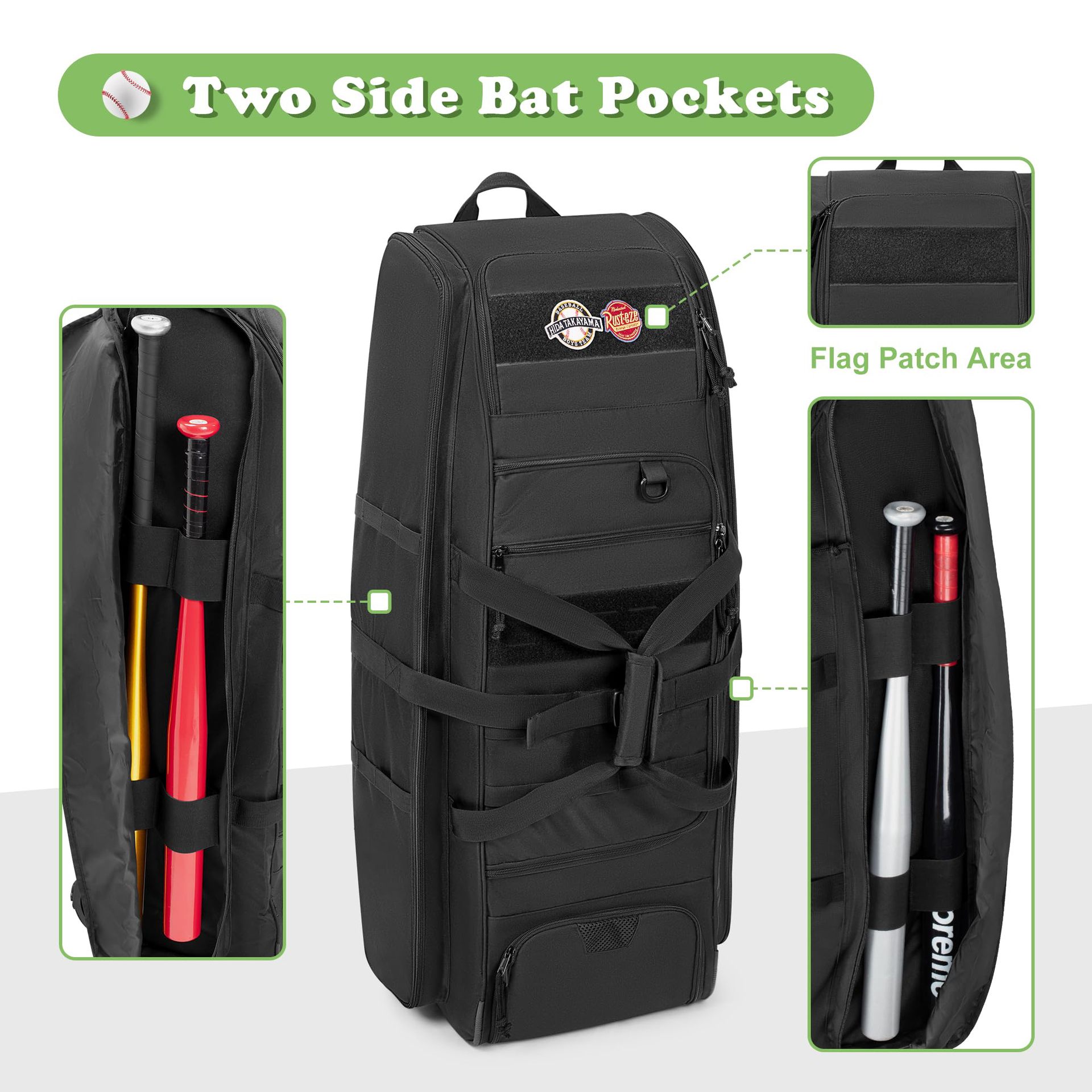 حقيبة بيسبول تكتيكية كبيرة الس - مراجعة Sports Equipment Bag With Wheels وسعره