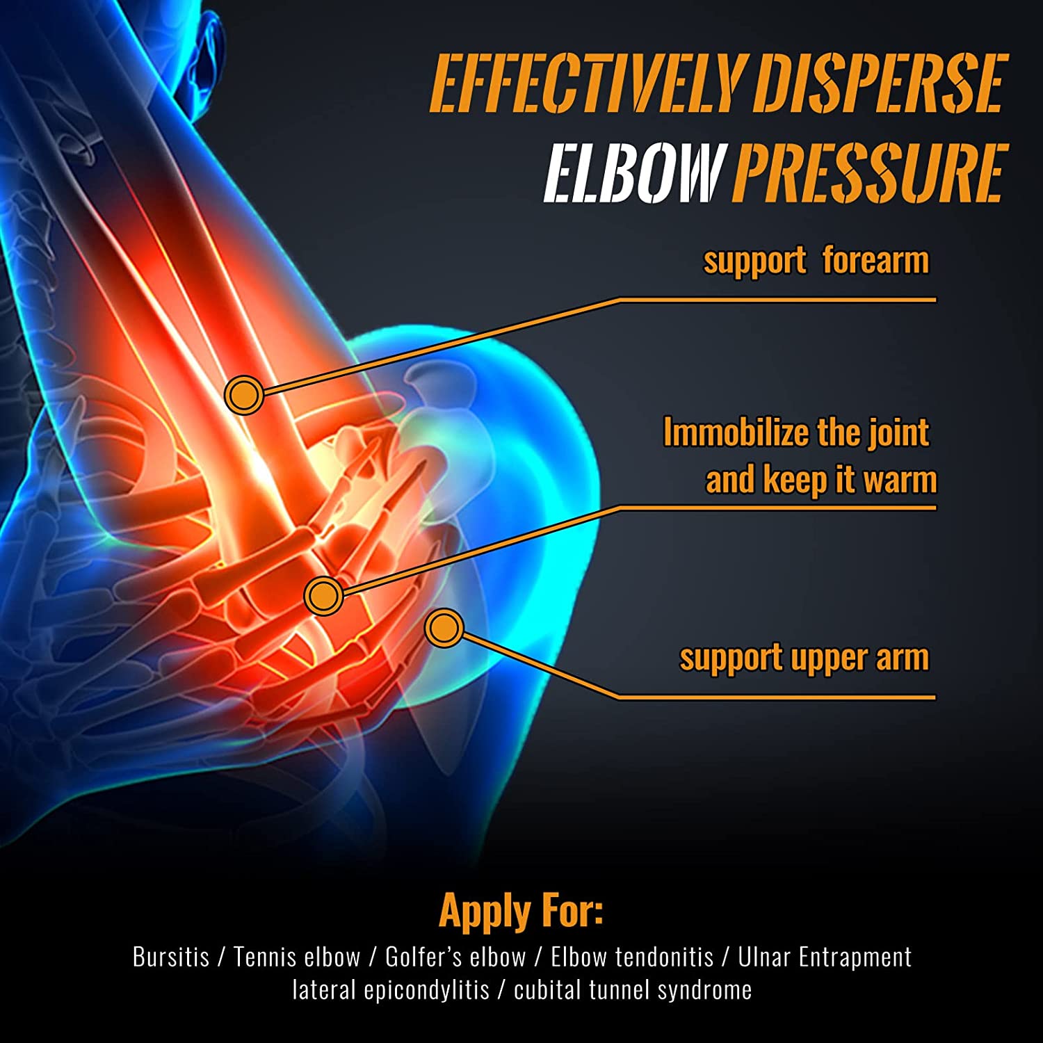 1 قطعة كم ضغط الكوع النحاسي ،  - مراجعة Tennis Elbow Brace وسعره